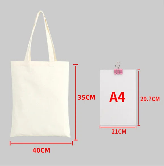 Cotton Shopping Bag Women Linen Handbag Canvas Lady Tote Large Capacity