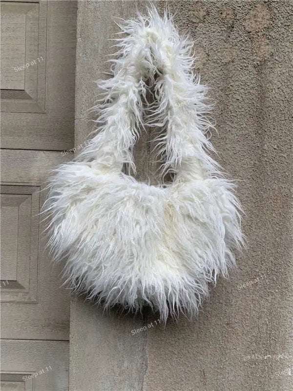 Shoulder Bags Women Long Hairy Underarm Ladies Handbags All-match