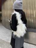 Shoulder Bags Women Long Hairy Underarm Ladies Handbags All-match