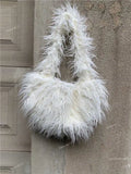 Shoulder Bags Women Long Hairy Underarm Ladies Handbags All-match