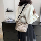 Quilted Small Messenger Handbags Women Shoulder Bags Winter Purse