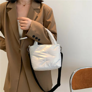 Quilted Small Messenger Handbags Women Shoulder Bags Winter Purse