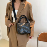 Quilted Small Messenger Handbags Women Shoulder Bags Winter Purse