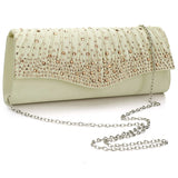 Pink Rhinestone Wedding Clutch Bag Prom Handbag