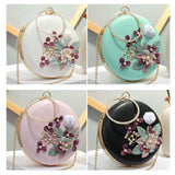 Mini Flower Round Evening Bag Women's Handbag Chain Shoulder Bags Party Purse