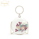 Mini Flower Round Evening Bag Women's Handbag Chain Shoulder Bags Party Purse