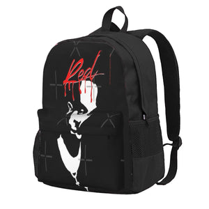Red Carti Backpack Men's Women's Bags Zip Pockets