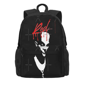 Red Carti Backpack Men's Women's Bags Zip Pockets