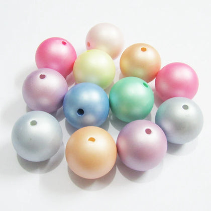 Pastel Acrylic Matt Pearl Beads 100pcs/bag for Chunky Necklace