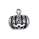 150pcs Halloween Pumpkin Charms 16x16mm Antique Silver Charms