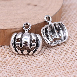 150pcs Halloween Pumpkin Charms 16x16mm Antique Silver Charms