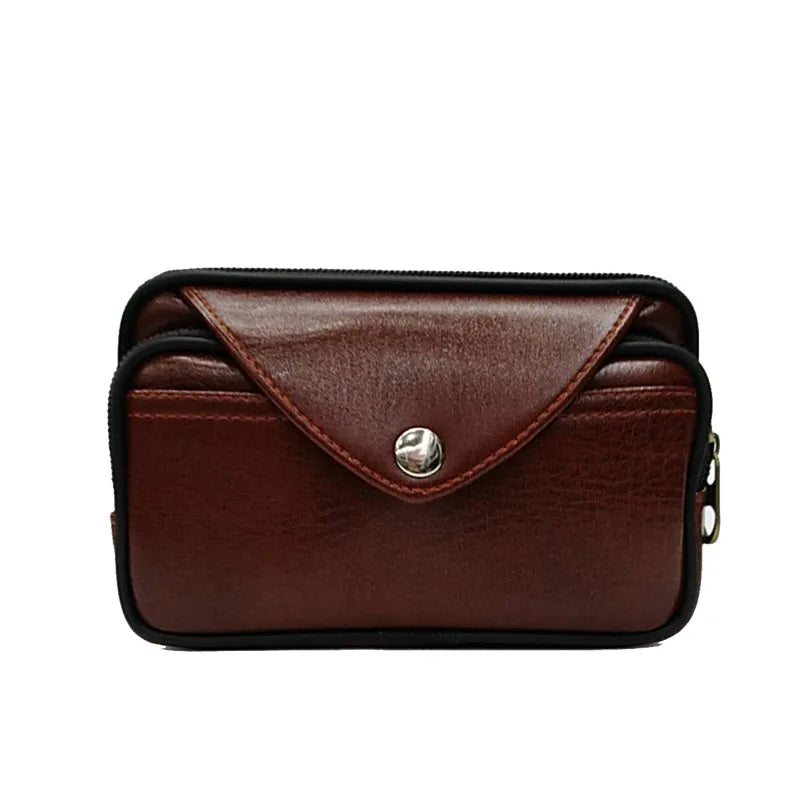 Men's Leather Waist Bag Fanny Pack Bum Bag