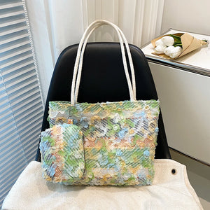 2PCS Shoulder Bag Handbags Big Bags For Women Casual Tote Bags