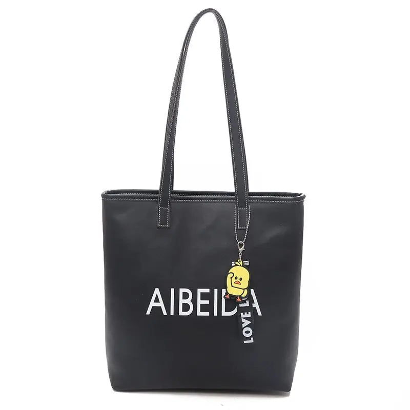 Canvas Purse Big Handbags Zipper Bag With Pendent