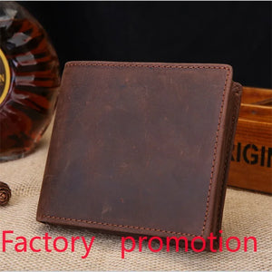 Business Short Wallet Full-Grain Leather Men's Wallet