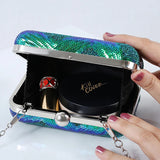Sequins Crossbody Bag Green Strap Wallet Purse Evening Clutch