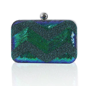 Sequins Crossbody Bag Green Strap Wallet Purse Evening Clutch