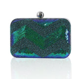 Sequins Crossbody Bag Green Strap Wallet Purse Evening Clutch