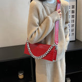 Stone Pattern Leather Crossbody Bag for Women
