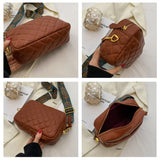 Solid Color Wide Strap Crossbody Bag for Women