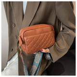 Solid Color Wide Strap Crossbody Bag for Women