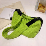 Women's Diamond Lattice Tote Bag with Wide Shoulder Strap