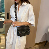 Wide Strap Chain Crossbody Bag Women Handbag Flap Shoulder Bag