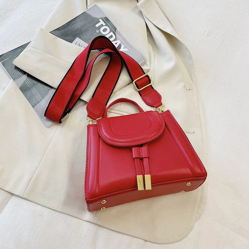 Wide Strap Crossbody Bag Women Handbag Purse Small Square Shoulder Bag Tote