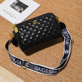 Wide Strap Shoulder Bags Ladies PU Leather Crossbody Bag for Women