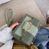 Chain Messenger Crossbody Bags Wide Strap Shoulder Bags for Women