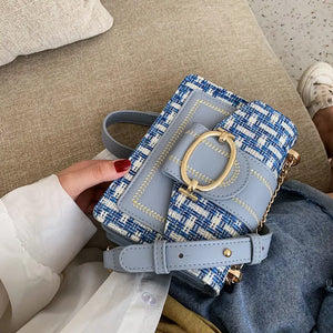 Wide Strap Shoulder Bags Lady Handbags Chain Crossbody Bags