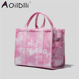 Wide Strap Shoulder Crossbody Bags Large Tote Bag Canvas Women Handbags