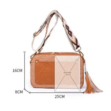 Wide Strap Tassel Small Shoulder Bag Solid Pu Leather Crossbody