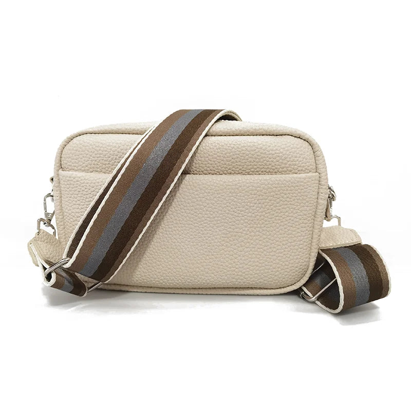 Wide Strap Women Bags Shoulder Crossbody Solid Classic Ladies Handbags