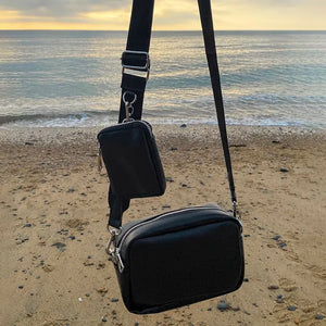 Wide Straps Small Square Bag PU Leather Ladies Shoulder Messenger Clutch Handbag