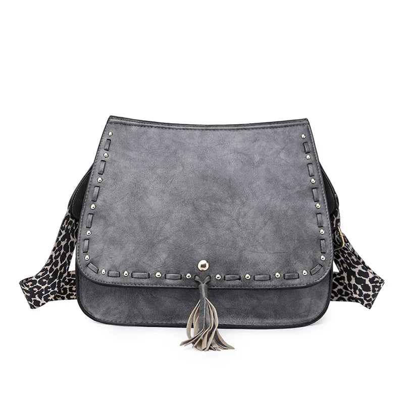 Semicircle Saddle Bag PU Leather Shoulder Bag Women Crossbody Han