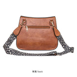 Semicircle Saddle Bag PU Leather Shoulder Bag Women Crossbody Han