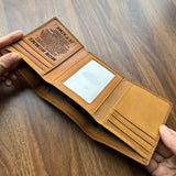 Trifold Leather Wallet for Men Christmas Gift Love From Wife