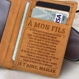Trifold Leather Wallet for Men Christmas Gift Love From Wife