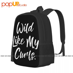 Wild Like My Curls Backpack Large Capacity Print Foldable Sports Bag