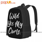 Wild Like My Curls Backpack Large Capacity Print Foldable Sports Bag