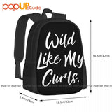 Wild Like My Curls Backpack Large Capacity Print Foldable Sports Bag