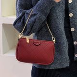 Wild Messenger Shoulder Bags Female Letter Flap Plaid Chains Zipper