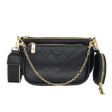 Wild Messenger Shoulder Bags Female Letter Flap Plaid Chains Zipper