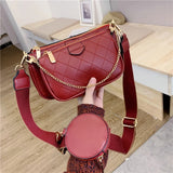 Wild Messenger Shoulder Bags Female Letter Flap Plaid Chains Zipper