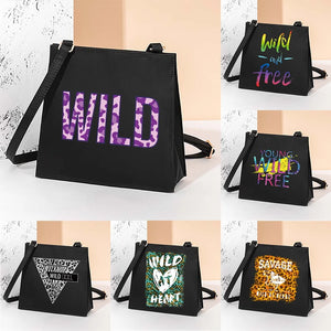 Wild Pattern Square Shoulder Bag Portable Tote Bag