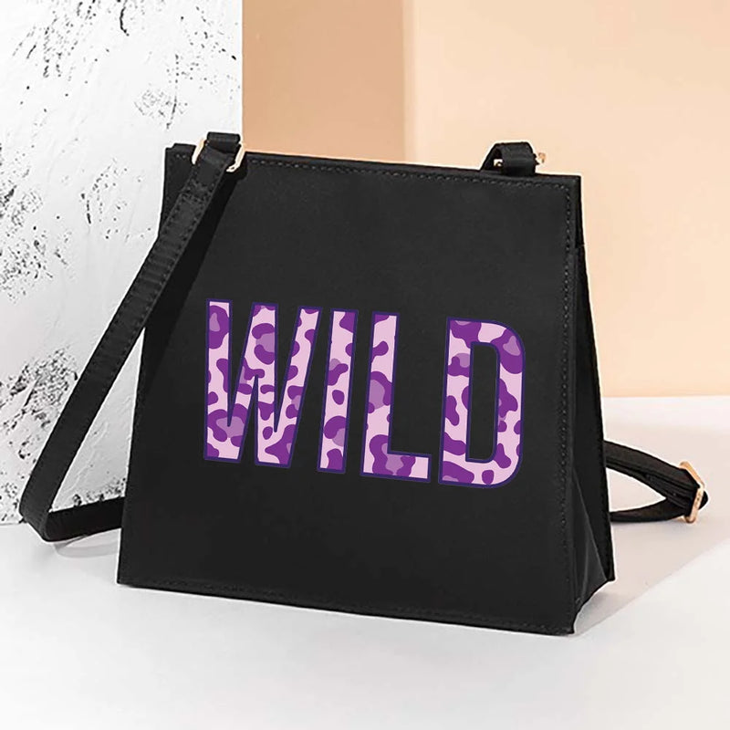 Wild Pattern Square Shoulder Bag Portable Tote Bag