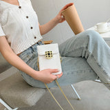 Crocodile Pattern Vertical Shoulder Chain Bag for Women