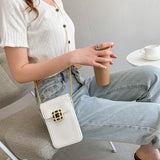 Crocodile Pattern Vertical Shoulder Chain Bag for Women