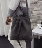 Retro Cloth Bag Canvas Drawstring Handbag Beige Shoulder Bag
